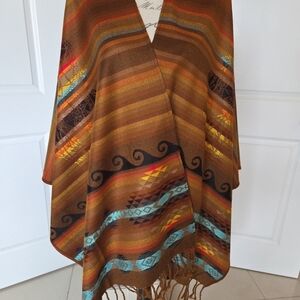 Stylish Brown Multicolor Women's Cape